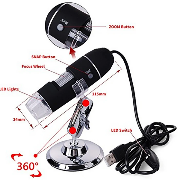 BJ64072 25-800X Usb Digital Microscopes for Skin Checking High Magnifying
