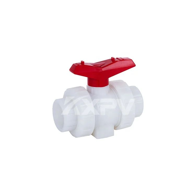 High Temperature Durable DN100 Plastic PVDF Double Union Socket Ball Valve