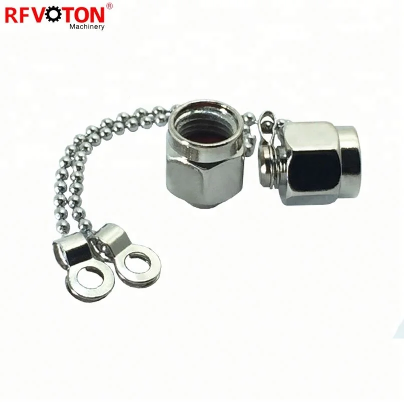 Waterproof Anti Dust Plug Brass Material SMA Dust Cap With Chain for SMA female connector