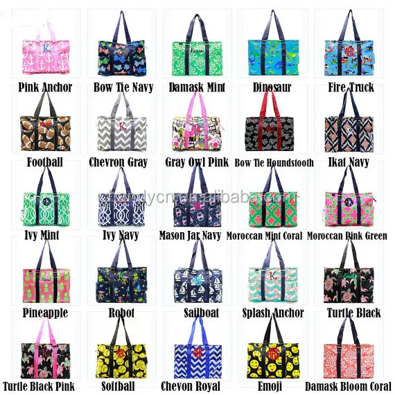 Monogrammed Large Beach Bag Organizing Utility Tote bag