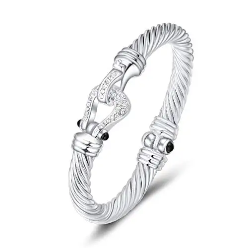 
Fashion Designer Brand Inspired Jewelry Horse Shoe Cable Wire Vintage Bangle Bracelet Beautiful Gifts 