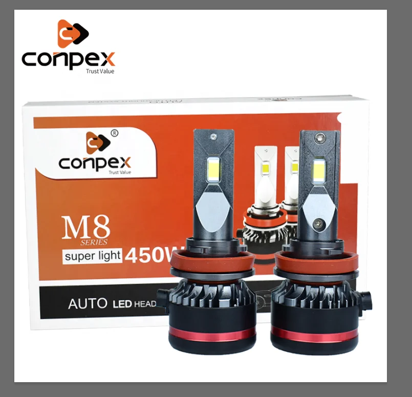 
Conpex 12V led car lights 50W high power H7 H4 HB3 HB4 9012 M8 led car H11 led headlight bulbs 