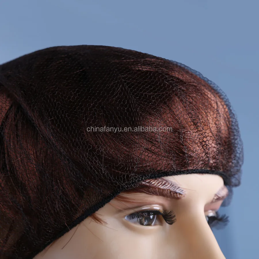 disposable bouffant nylon hairnet cap with elastic