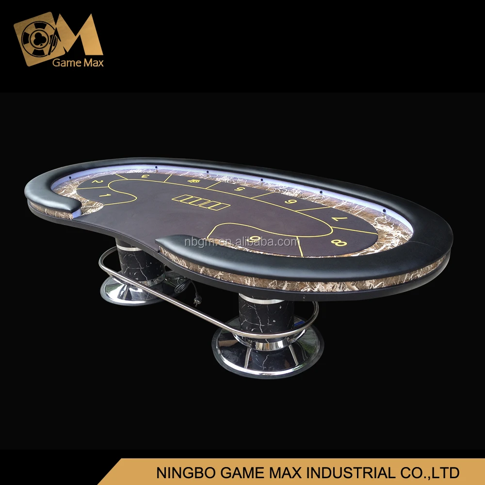 
Deluxe Wooden Leg Poker Table with LED light Electronic Poker Table 