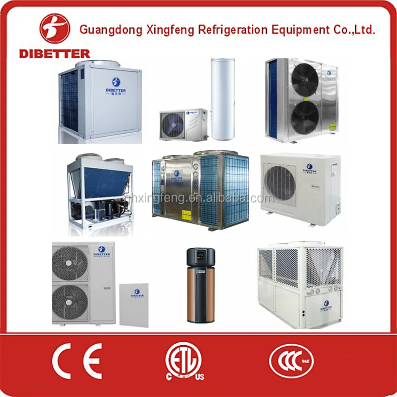 Air temp. house heating system extremely cold areas use EVI heat pump 55C hot for heating cooling hot water