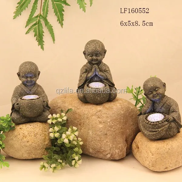 Solar resin led buddha statue lights for wholesale