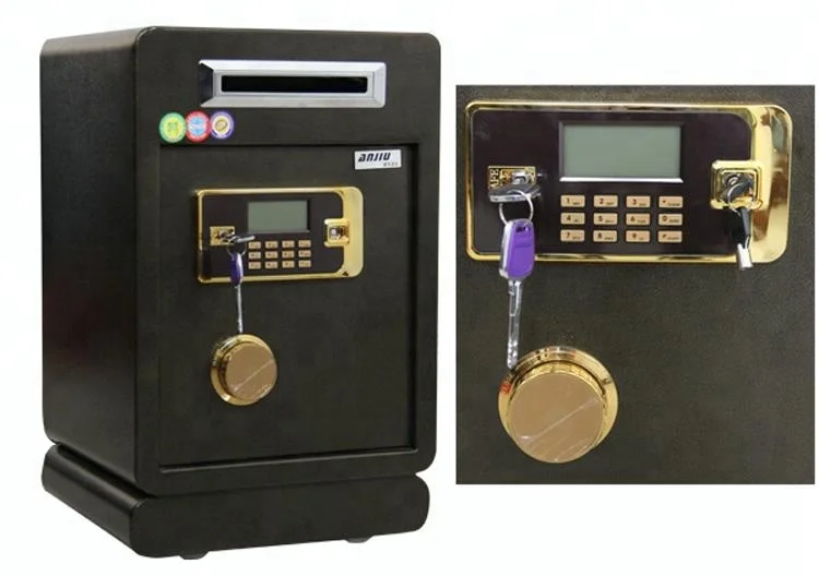 Fashion electronic digital iron cash safe drop box,safety boxes for money