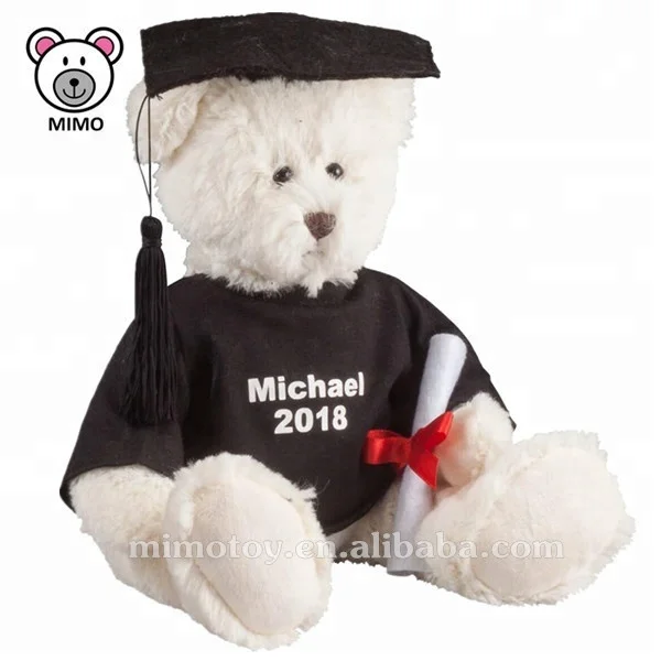 Reusable Kids Washable Painting Drawing DIY Toys Cute OEM Custom Stuffed Animal Soft Plush Toy White Graduation Teddy Bear