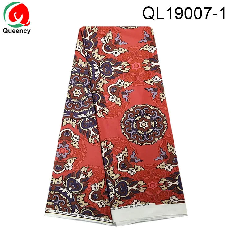 Queency Wholesale African Elastic jeset Fabric  Cotton Fabric Spandex nylon