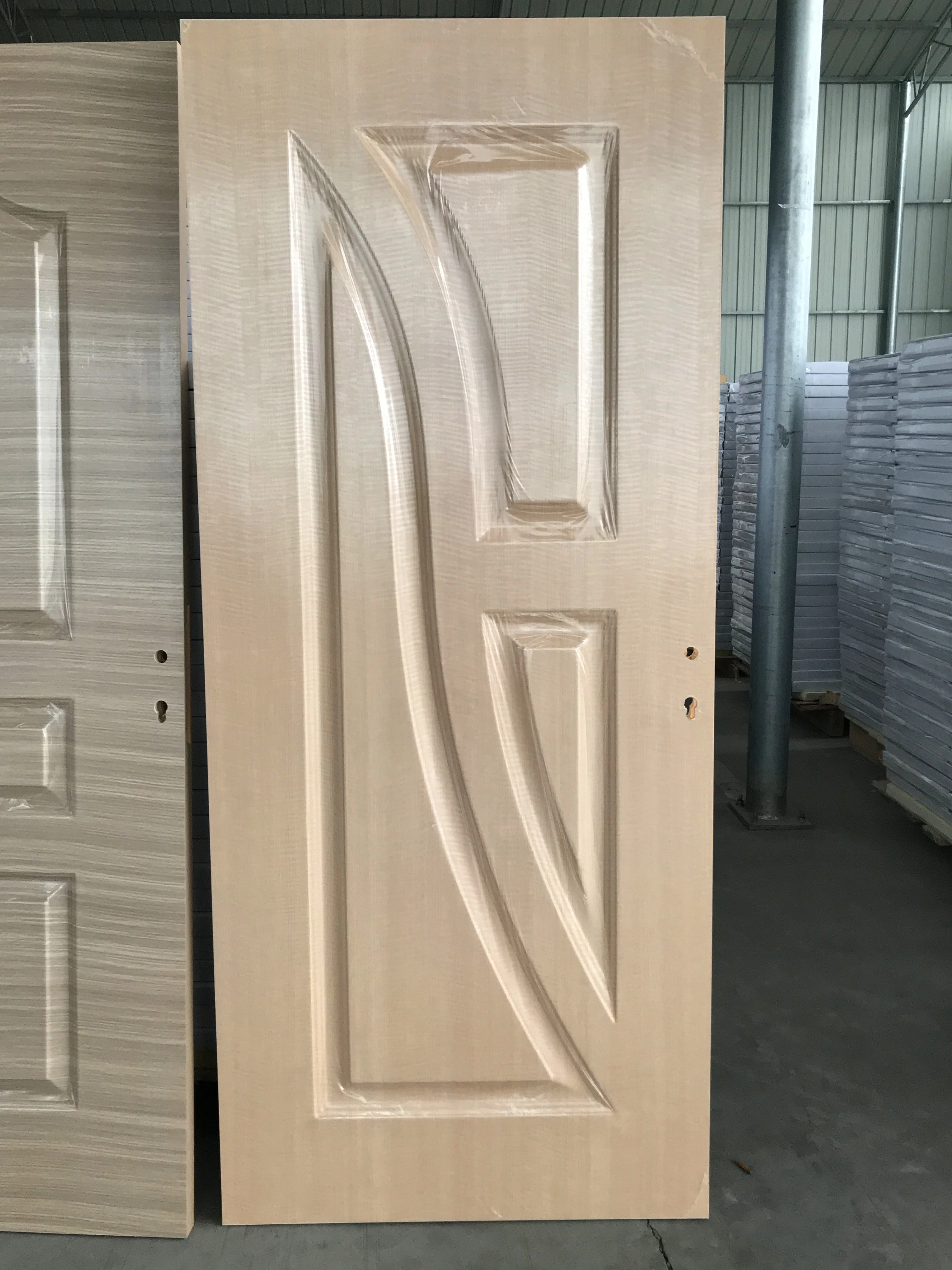 cheap price wpc door honeycomb paper filling solid wood structure waterproof PU foam pvc door