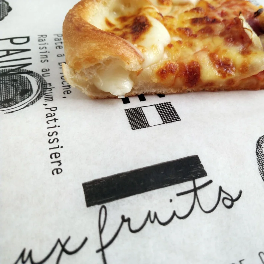 
Silicone Coated Greaseproof Paper Logo Printed Pizza Liner Paper 