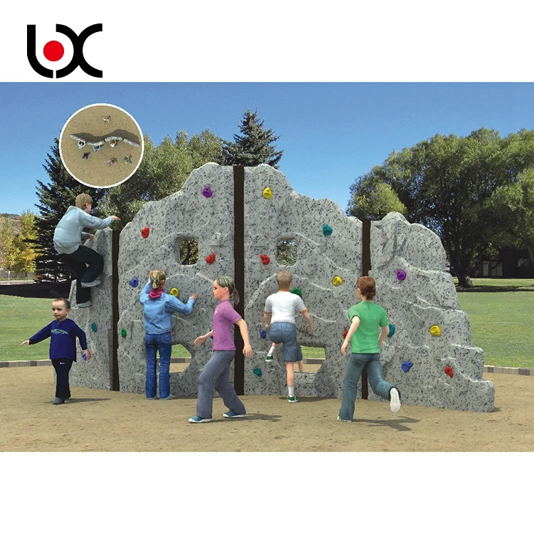Anti-UV kindergarten plastic playground rock climbing wall