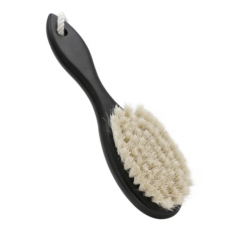 Men Beard Grooming Brush Soft Natural Horse Hair Shave Brush With Wooden Hanging Handle