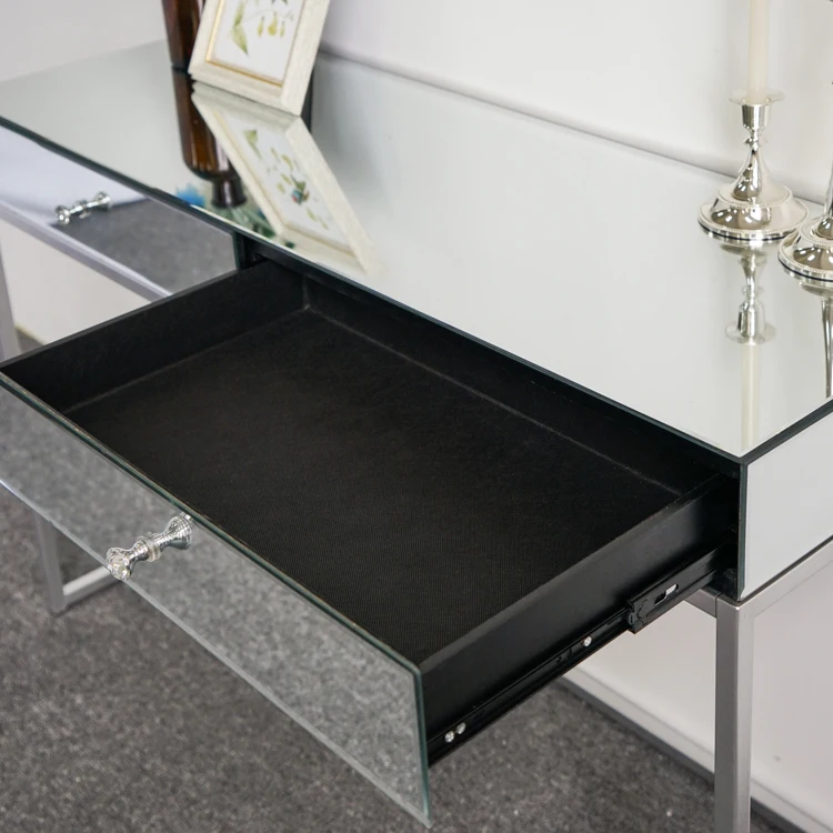 Modern Home Furniture Hallway Living Room Luxury Mirrored Console Table With 2 Drawers