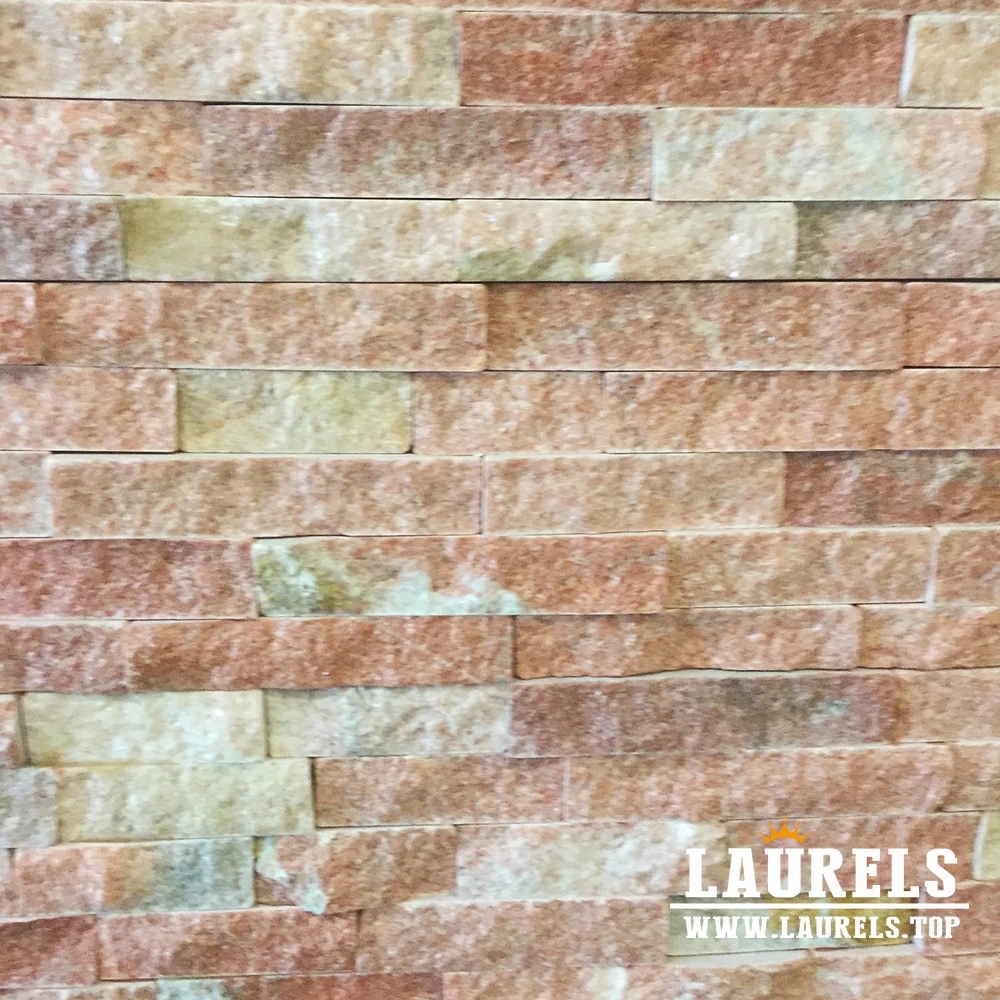 Antacid Pink Natural Stone Slate Slab Wall Cladding for exterior