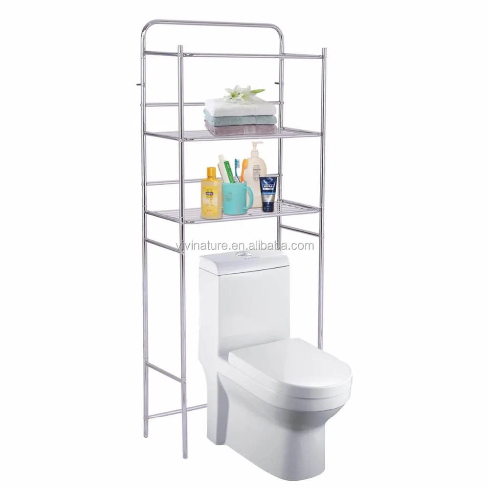 
Over The Toilet Storage Bathroom Space Saver 3 Shelves Floor Paper Holder 
