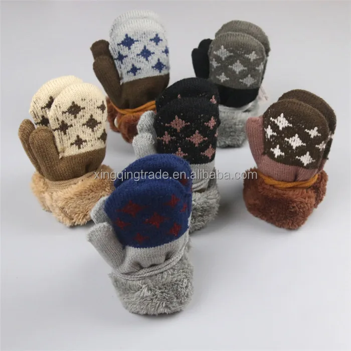 Winter Baby Boys Girls Knitted Gloves Warm Mittens Gloves for Children Toddler Kids
