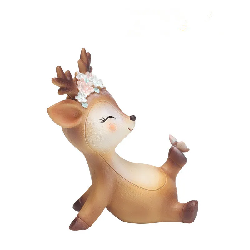 Artificial  kid toy mini sika deer resin crafts online shopping figurine for home decoration