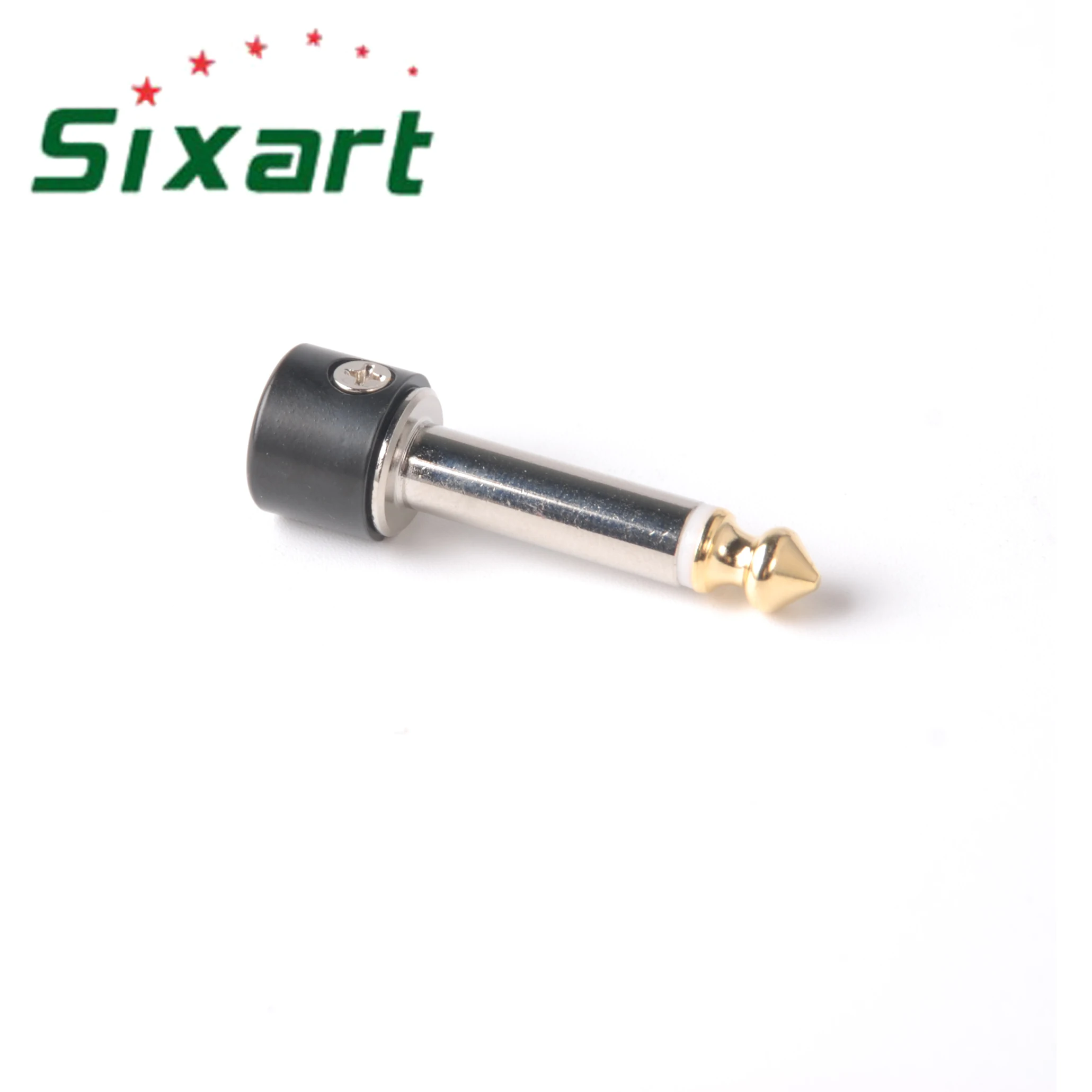 MUSIC SOUND MS124-1-T  Copper material Solderless 6.35mm Guitar Plug 1/4 Audio connector TIP golden