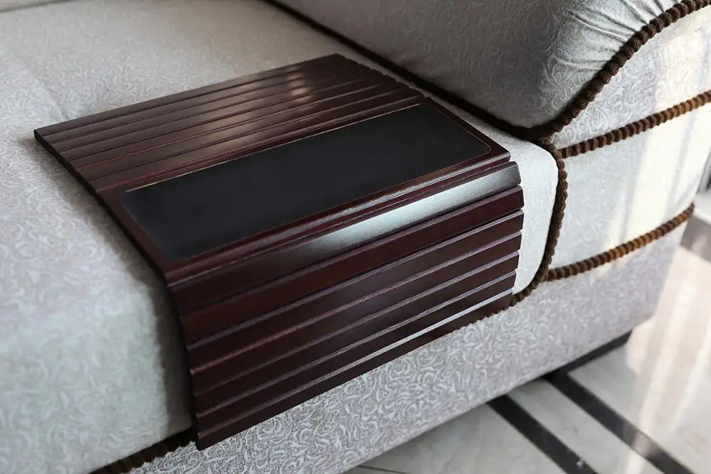 
Sofa Couch Arm Tray Table with EVA base. Weighted Sides. Fits over square chair arms 