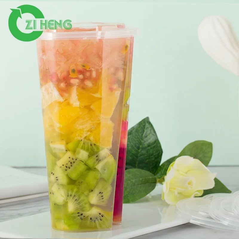 Heart shaped plastic cups shapes twin double cup for boba tea heart cup