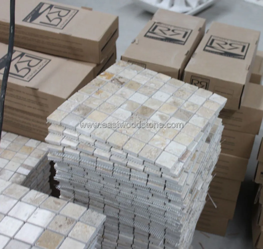 Травертиновая плитка, медальон, мозаичный камень