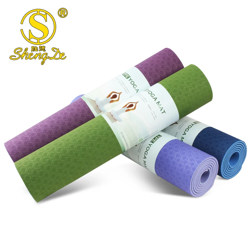 Wholesale Eco-friendly Material 183*61*0.6cm Custom Print Non Slip Tpe Workout Exercise Yoga Mat