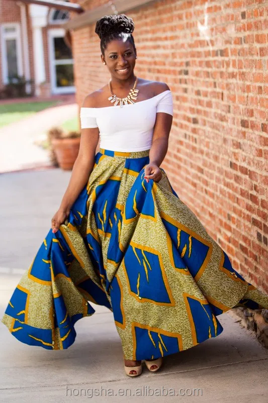 Pictures of long african print skirts and tops HSd7253