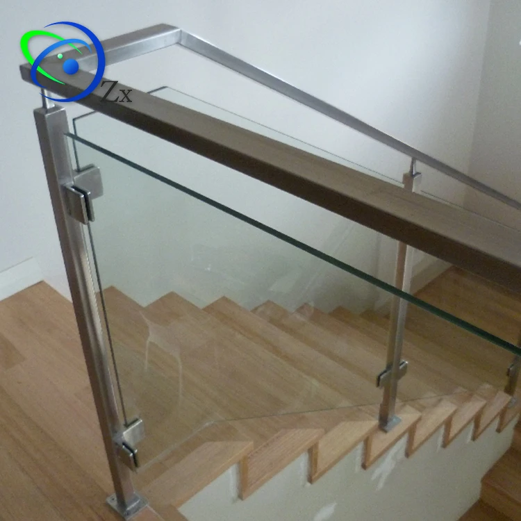 Customized Stainless Steel/Iron/Carbon Steel/Aluminum Satin Brush Stair Rail Top Glass Balustrade Internal