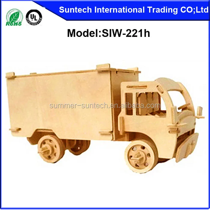 3D wood puzzles car model kids toys handmade wooden jigsaw puzzles crafts for home decor creative wood carving statue