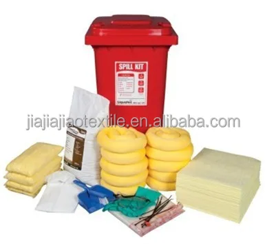 emergency oil spill control/chemical absorbent spill kits