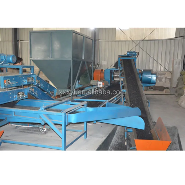 Used tire crusher line/tire recycling plant/rubber powder making machine