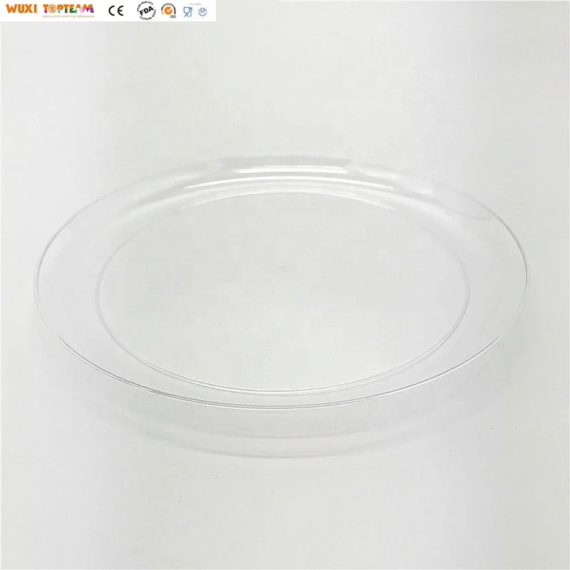 Высококачественная прозрачная декоративная одноразовая пластиковая тарелка с цветами, 6 дюймов