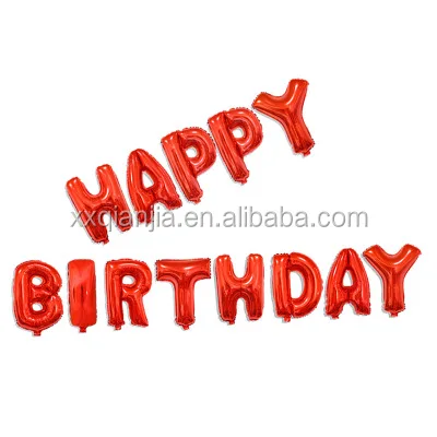 Happy Birthday  Balloons Banner,16 Inch Mylar Foil Letters Balloons Reusable Happy Birthday Balloon Foil