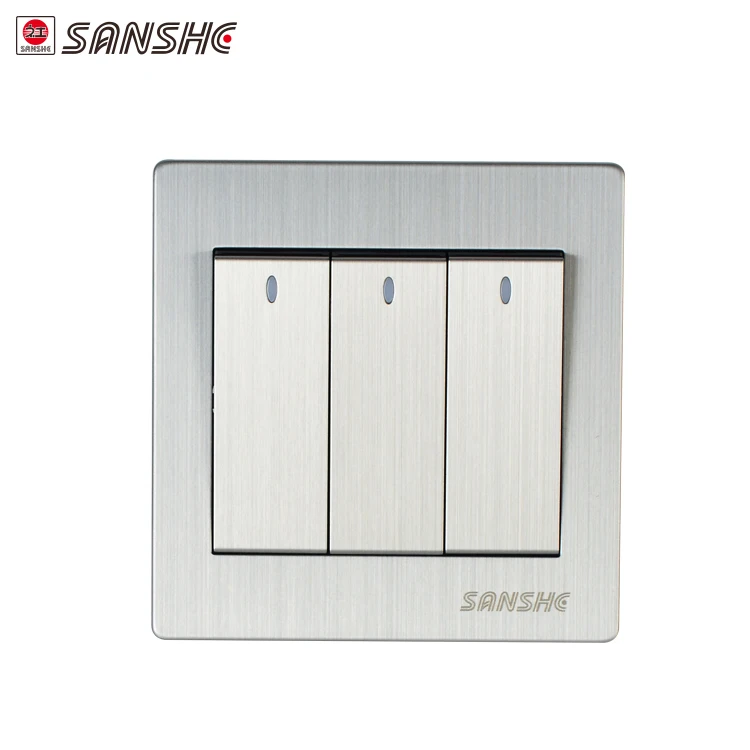 SANSHE 3 gang 2 way стены Мощность Кнопка свет стандартный Настенные переключатели