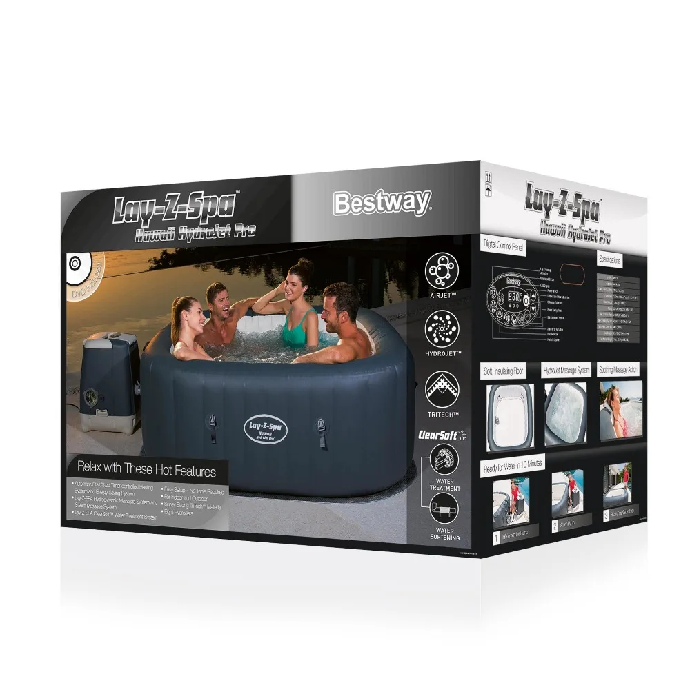 Bestway 54138 Hawaii Hydro swift current portable hot tub inflatable bathtub