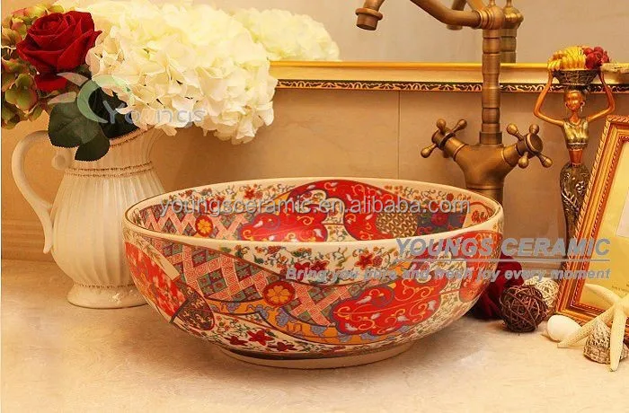 Художественные европейские высококачественные фарфоровые керамические раковины для ванной комнаты, сделано в цзиндэчжэне
