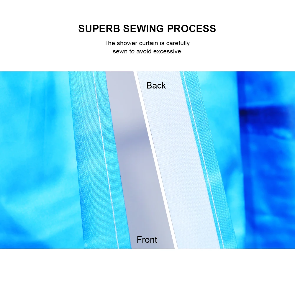 Panel Printed Ocean Style Fish Dolphin Printed Hookless Shower Curtain