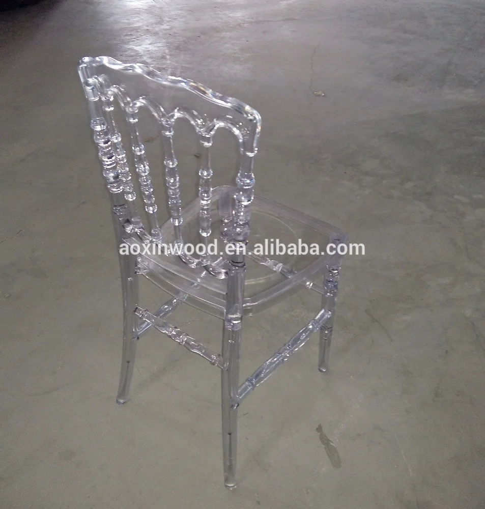 
transparent polycarbonate wedding resin napoleon chair 