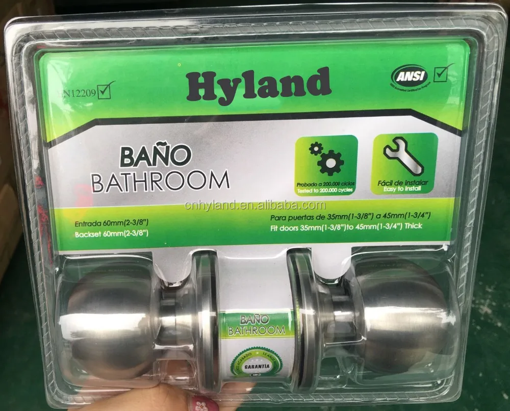 Cylindrical knob door lock without keys Hyland OEM Stainless Steel  passages function door lock 587 SS PS ,