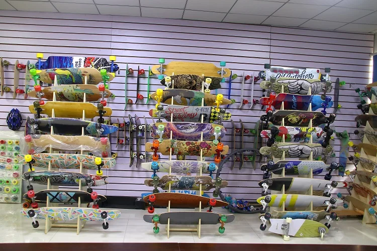 Wooden Rack Skateboard Deck Showing Stand Skateboard Standing Wood Skateboard Display