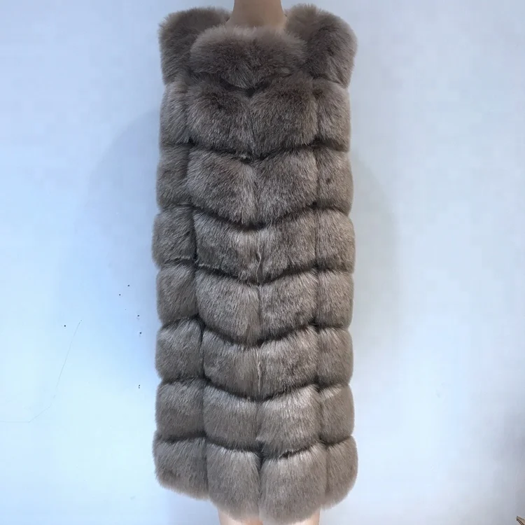 
Ladies Fancy Knit Waistcoat Womens Raccoon Faux Fur Vest 