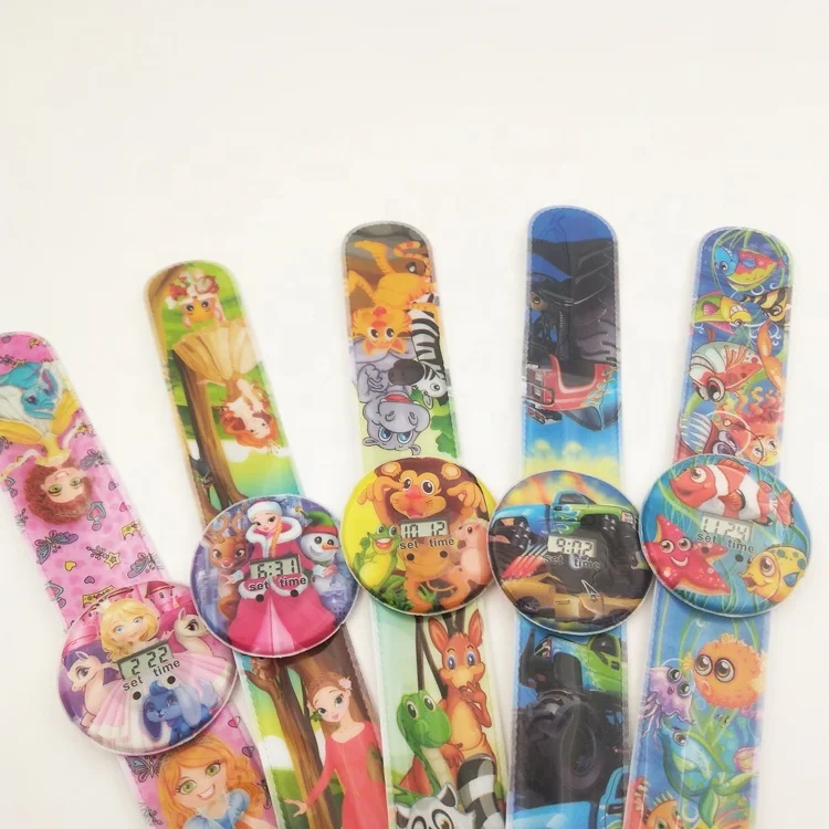 
2019 New Trend Digital Wrist Children Sport Watch,Promotion Cartoon Slap Kids Watch,Mult Color Heat Seal Wrist Watch 