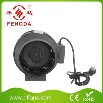FENGDA ETL approved 4 inch Black Plastic Case Mixed Flow Fan  inline duct Exhaust fan  with speed controller for hydroponics