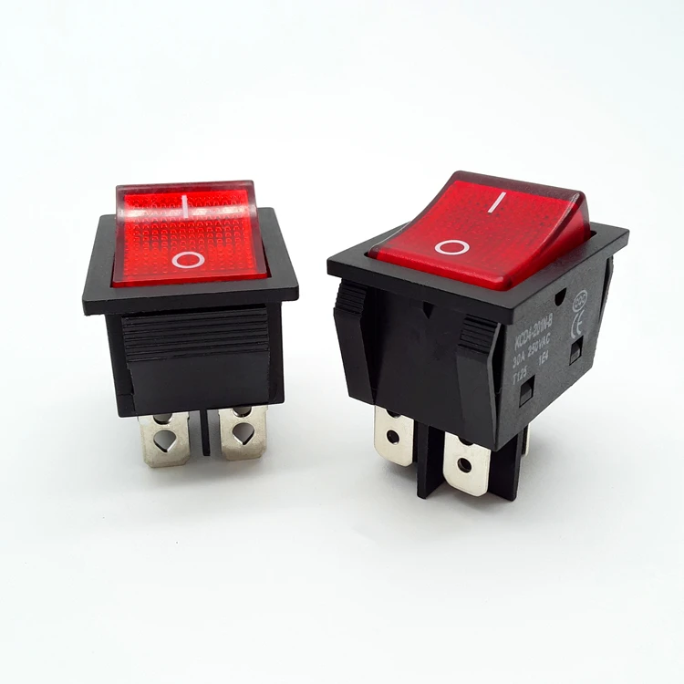 hot sale 16a 6a 250v t85 kcd4 big cqc led lighted red rocker switch