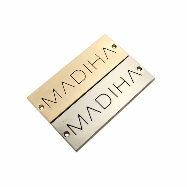 Небольшой брендовый логотип с гравировкой золотые металлические шали этикетка