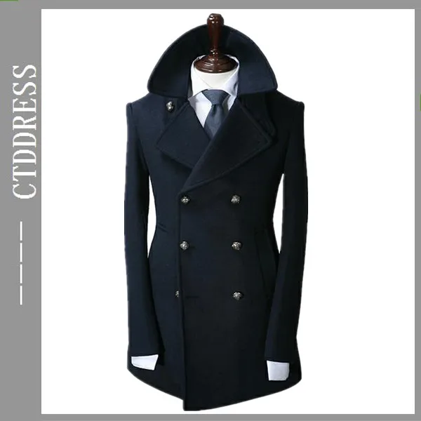 
 Сделанное на заказ двубортное мужское длинное кашемировое пальто/jiackets/зимнее платье  