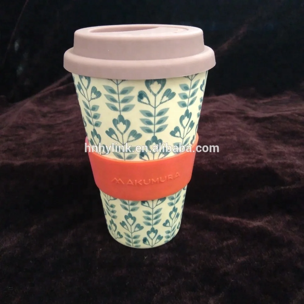 350ML/400ML/450ML  Cheap Promotion  ECO Friendly  Unbreakable Customized  Printing Colorful Bamboo Coffee Mug (Item M-10400)