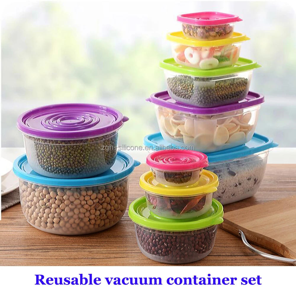 Reusable Eco-friendly Silicone Food Storage Container Custom Vacuum Seal Container