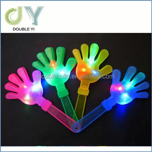 LED cheering hand, plastic lighting hand clappers for wholesale